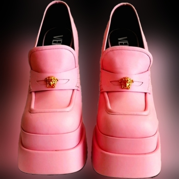 Versace Intrico Platform Loafers Pink Size 40 - Picture 2 of 7